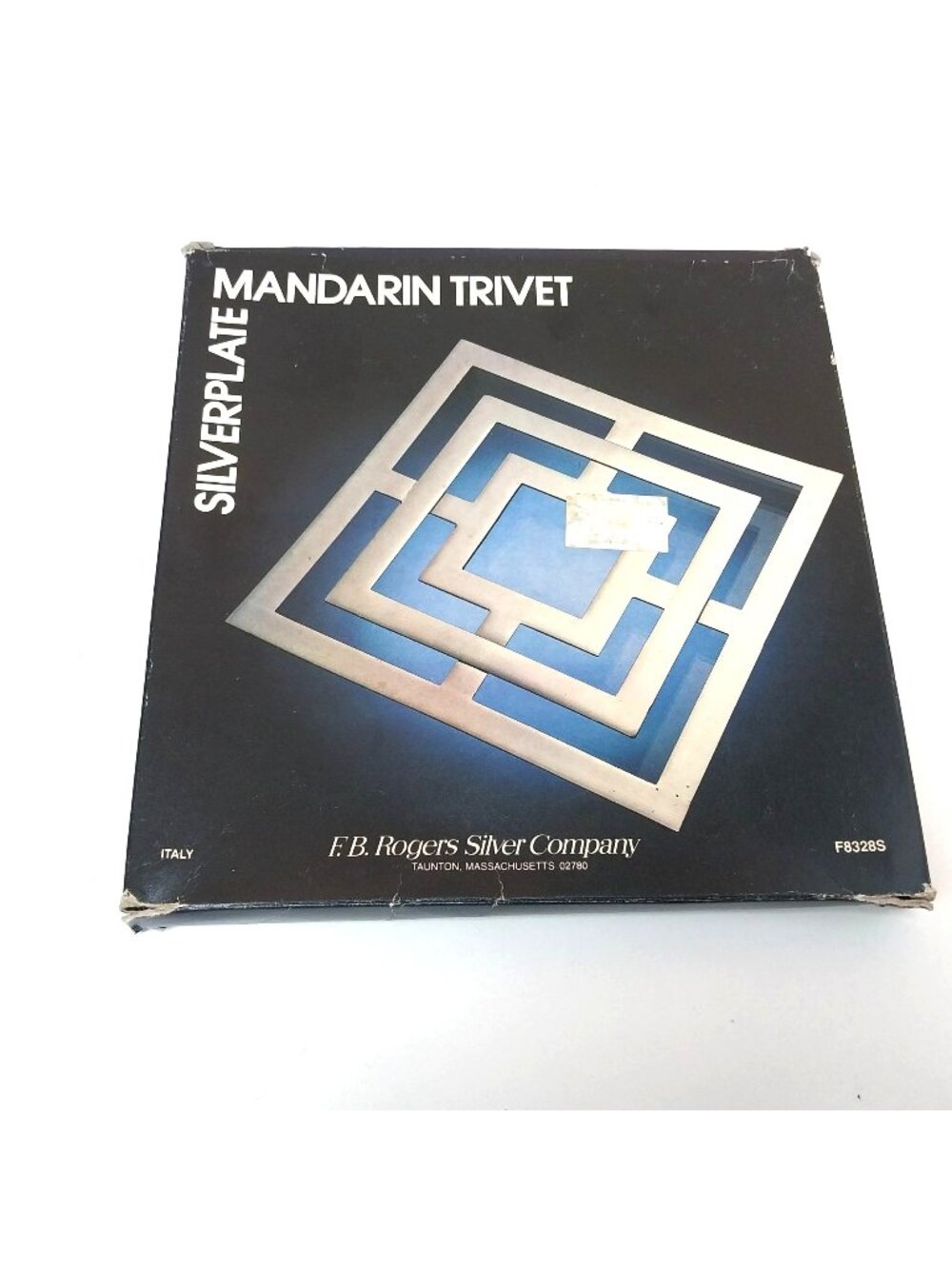 Mandarin Silverplate Trivet By FB Rogers Italy 8" Square Vintage
